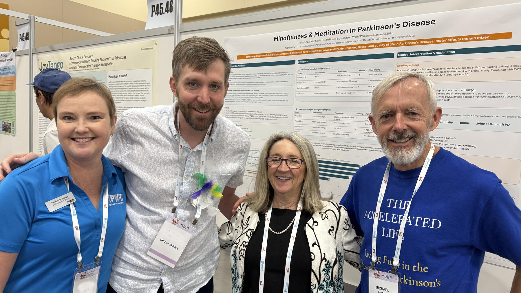 Mike High presenting his poster on meditation, mindfulness, and Parkinson’s at the World Parkinson Congress.